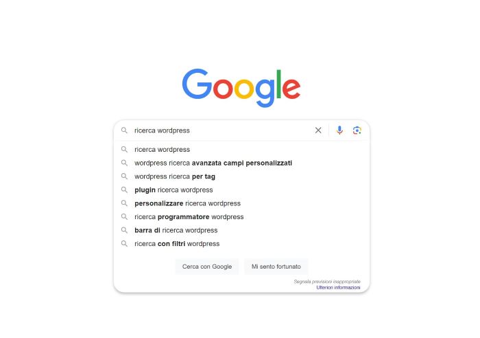 uno screenshot della ricerca ajax di google